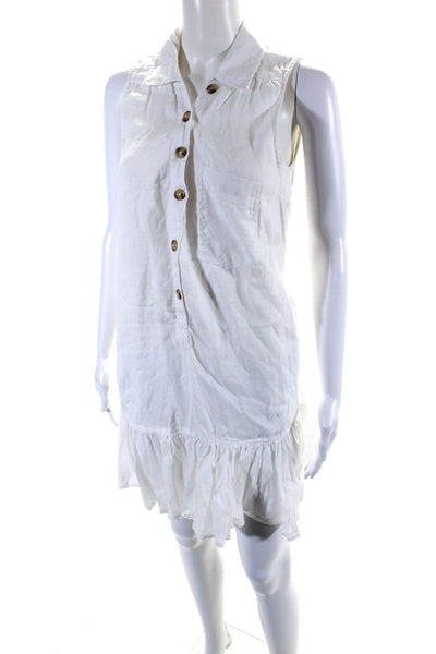 Pilcro and the Letterpress Anthropologie Womens Pleated Shift Dress White Size S