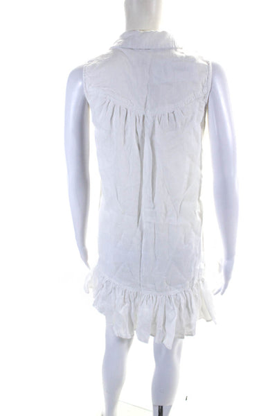 Pilcro and the Letterpress Anthropologie Womens Pleated Shift Dress White Size S