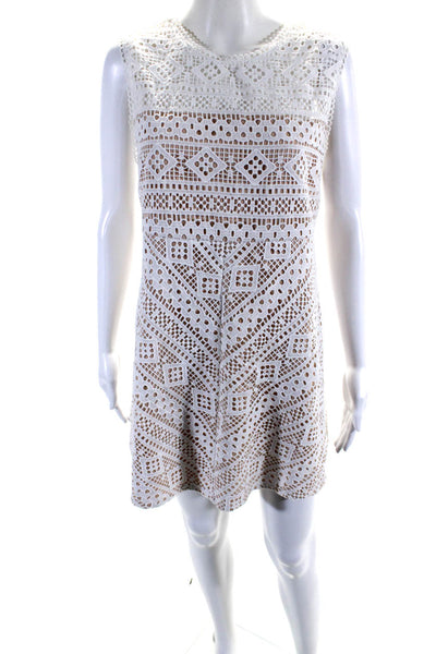 Endless Rose Womens Sleeveless Lace A Line Shift Dress White Size L