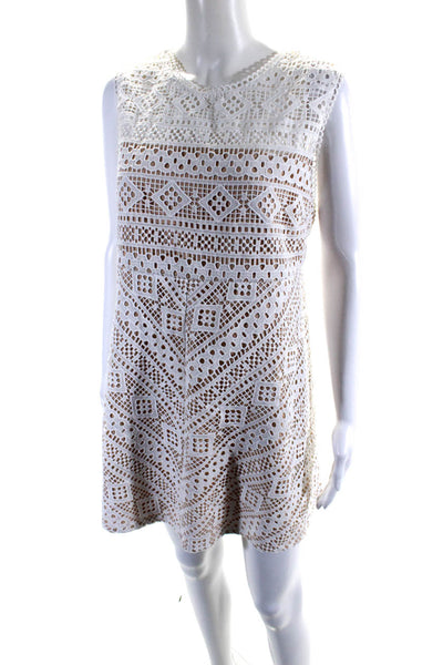 Endless Rose Womens Sleeveless Lace A Line Shift Dress White Size L