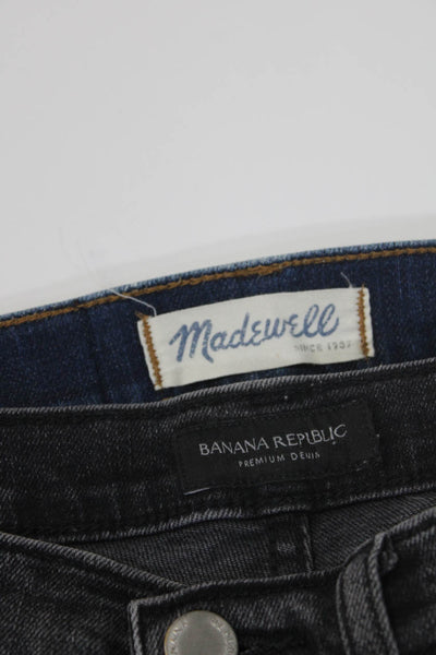 Madewell Women's Midrise Medium Wash Distress Skinny Pant Size 25 Lot 2