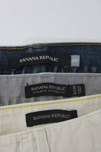 Banana Republic Men's Five Pockets Medium Wash Straight Leg Pant Size 32 Lot 3