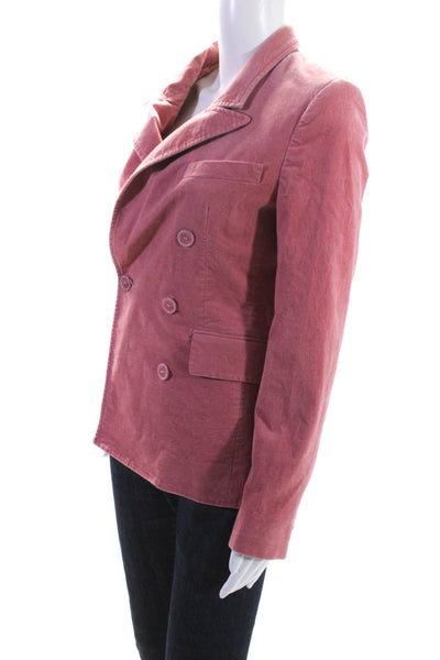 Etoile Isabel Marant Womens Cotton V-Neck Double Breasted Blazer Pink Size 34