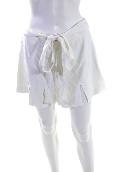 Alexis Women's Hook Closure Tie Waist Flat Front Dress Short White Size L