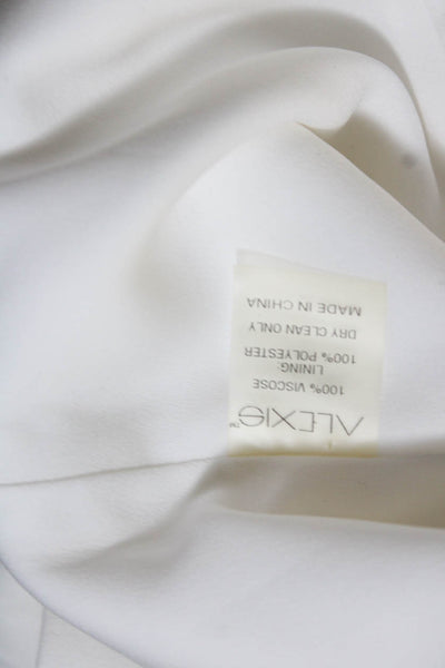 Alexis Women's Hook Closure Tie Waist Flat Front Dress Short White Size L