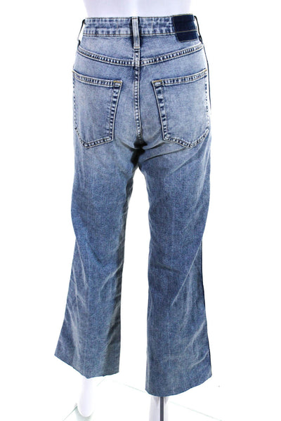 Amo Womens Willa Slim Flare Leg Wander Jeans Blue Cotton Size 26