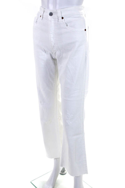 Adriano Goldschmied Womens Kinsley High Rise Crop Boot Jeans White Size 26