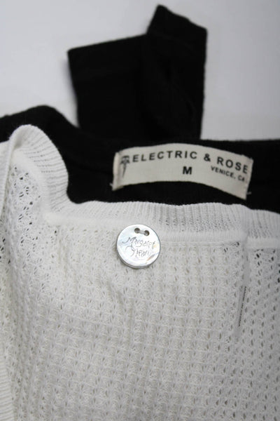 Margaret OLeary Electric Rose Womens Long Sleeve T shirt White Size S M Lot 2