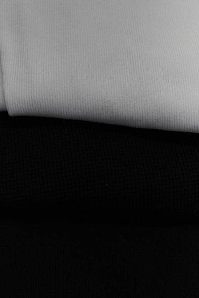 Leallo Womens Cotton Waffle Knit Short Sleeve T shirt Black Size M Lot 3