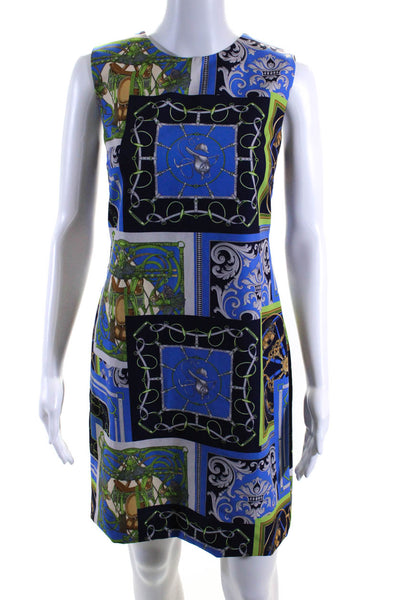 J. Mclaughlin Women's Round Neck Sleeveless A-Line Mini Dress Multicolor Size 8