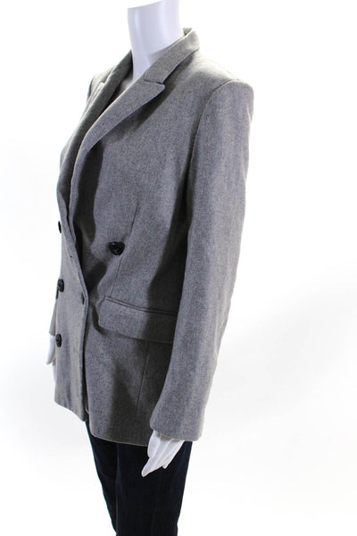 Rag & Bone Womens Wool Blend Peak Collar Button Up Blazer Jacket Gray Size 2