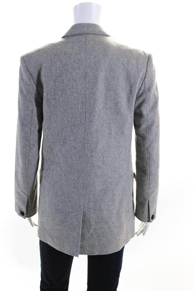 Rag & Bone Womens Wool Blend Peak Collar Button Up Blazer Jacket Gray Size 2