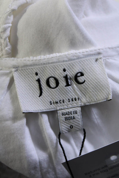 Joie Womens Lexie Embroidered Eyelet Short Sleeve V Neck Mini Dress White Size 0