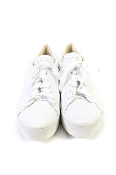 Michael Michael Kors Women's Round Toe Lace Up Platform Sneakers White Size 7.5