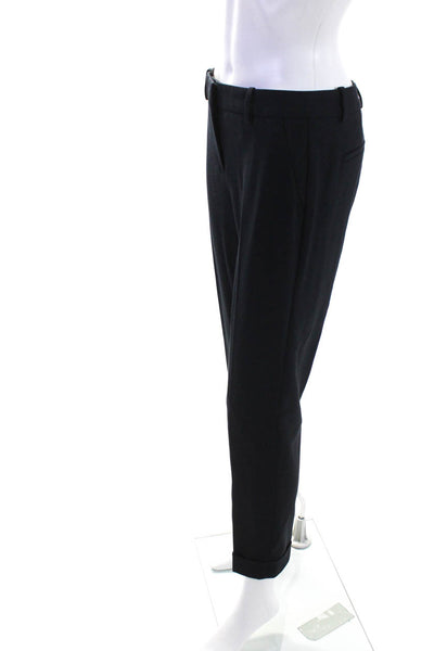 The Kooples Womens Flat Front Slim Straight Leg Cuffed Dress Pants Navy Size 36