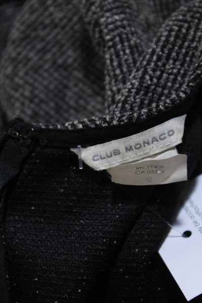 Club Monaco Womens Vegan Leather Round Neck Long Sleeve Dress Black Size 4