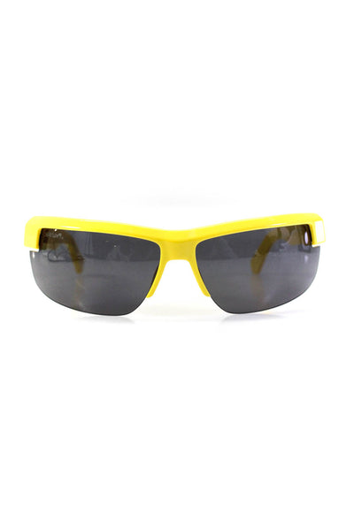 Off White Womens OERI068 Rectangular Sunglasses Yellow Black Plastic