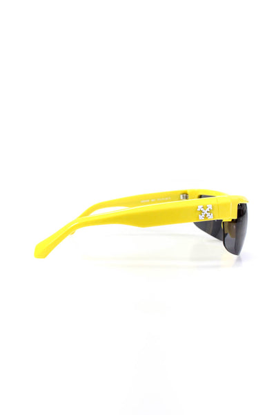 Off White Womens OERI068 Rectangular Sunglasses Yellow Black Plastic