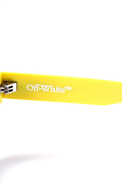 Off White Womens OERI068 Rectangular Sunglasses Yellow Black Plastic