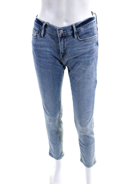Frame Womens Le Garcon Skinny Leg Galeston Jeans Blue Cotton Size 24