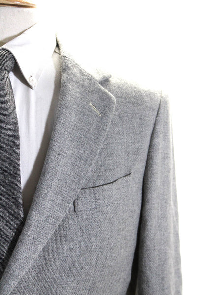 Gant Rugger Mens Wool Tweed Double Vented Two Button Blazer Jacket Gray Size 39
