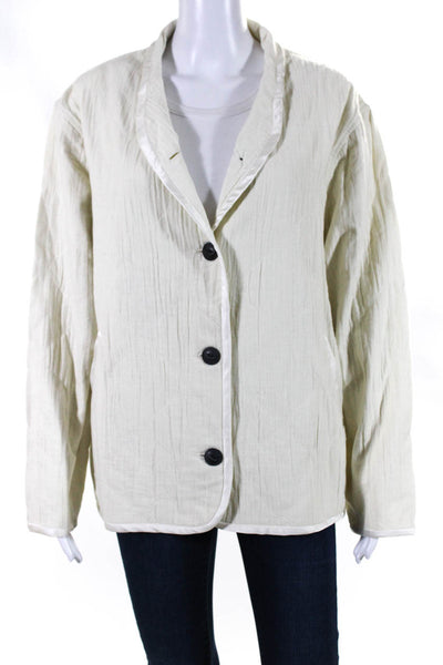 Rag & Bone Womens Cotton Button Down Quilted Jacket Beige Size S