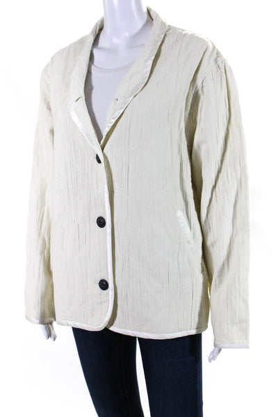 Rag & Bone Womens Cotton Button Down Quilted Jacket Beige Size S