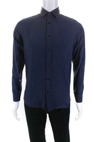 Ted Baker London Men's Collared Long Sleeves Button Down Shirt Blue Size 2