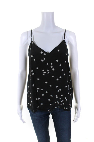 Equipment Femme Womens Silk Geometric Print Sleeveless Tank Top Black Size S