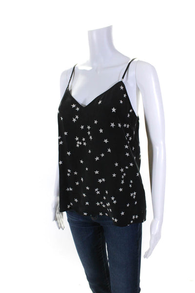 Equipment Femme Womens Silk Geometric Print Sleeveless Tank Top Black Size S