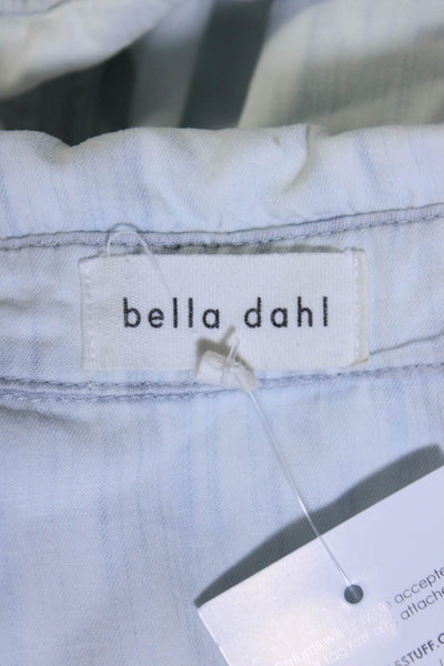 Bella Dahl Womens Collared Buttoned Sleeveless Drawstring Romper Blue Size M