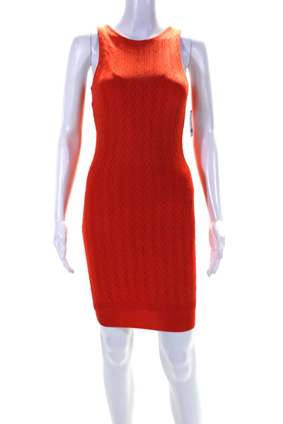 Equipment Femme Womens Andree Pointelle Knit Tank Sheath Dress Orange Size XS