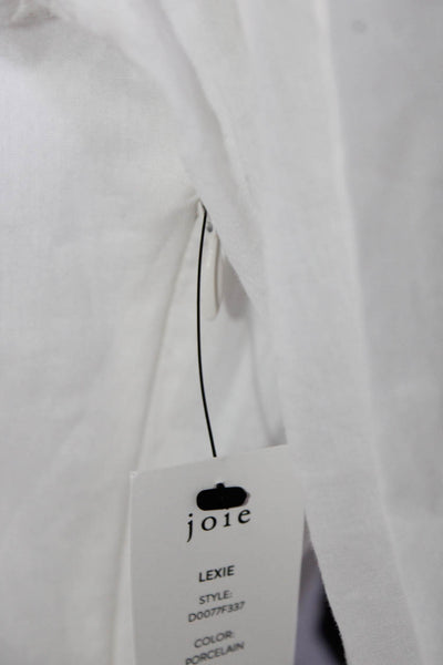 Joie Womens Lexie Embroidered Eyelet Short Sleeve V Neck Mini Dress White Size 2