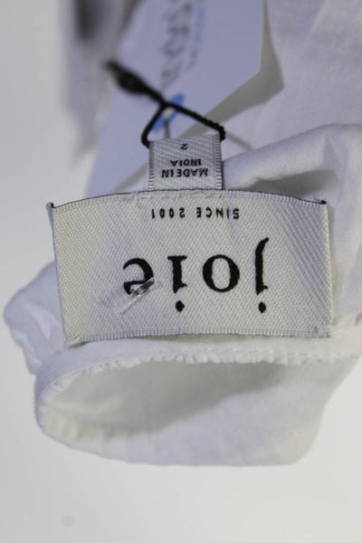 Joie Womens Lexie Embroidered Eyelet Short Sleeve V Neck Mini Dress White Size 2