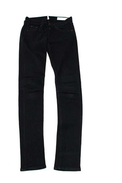 Rag & Bone L'Agence Womens Cotton Buttoned Skinny Leg Pants Black Size 26 Lot 2