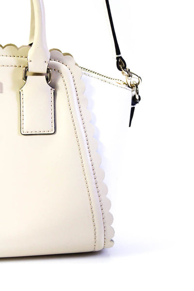 Kate Spade New York Womens Leather Colorblock Top Handle Handbag White Nude