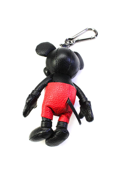 Coach Womens Rare 3D Mouse Leather Limited Edition Key Chain Bag Charm Red Black