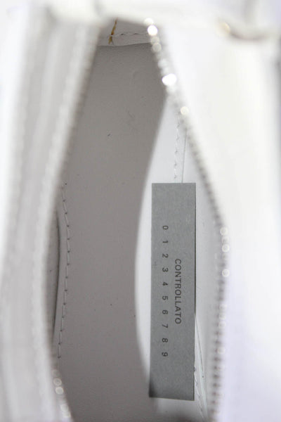 Balenciaga Extra Supple Embossed Leather Super Nano City Crossbody Handbag White