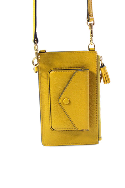 Anya Hindmarch Womens Cereal Box Leather Cell Phone Bag Crossbody Handbag Yellow