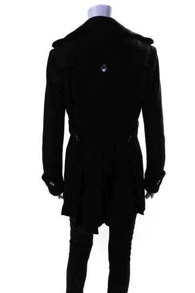 BCBGMAXAZRIA Womens Wool Long Sleeve Double Breasted Short Coat Black Size M