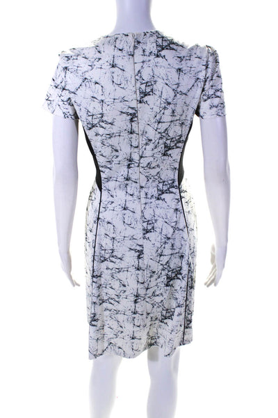 Catherine Catherine Malandrino Womens Marble Print A-Line Dress White Size 2