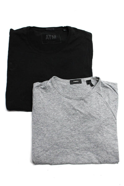 Theory ATM Mens Short Sleeves Tee Shirts Gray Black Size Large Lot 2