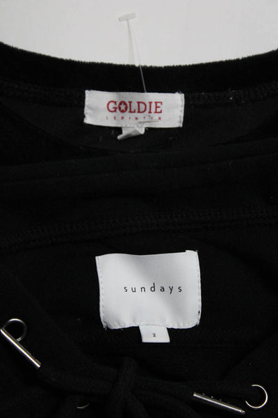 Goldie Sundays Womens Long Sleeves Sweatshirts Black Size Small 2 Lot 2