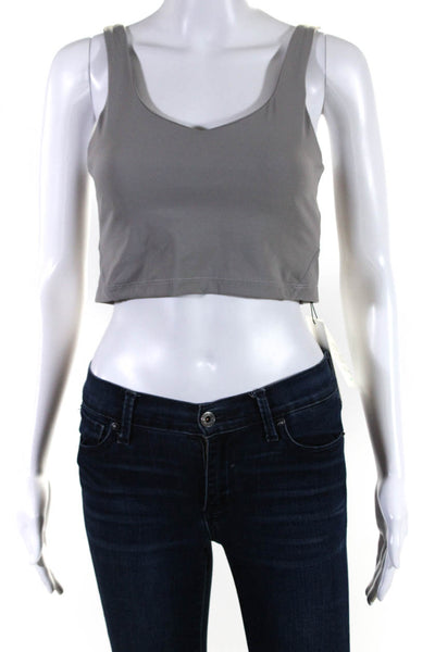 Lune Active Womens River Lift Scoop Neck Perfect Sports Bra Gray Size Small