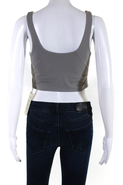 Lune Active Womens River Lift Scoop Neck Perfect Sports Bra Gray Size Small