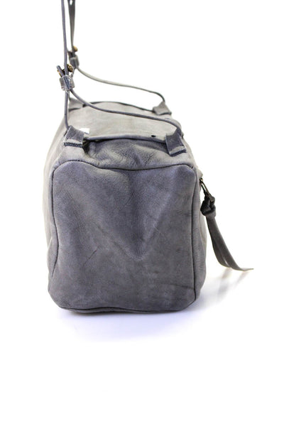 Lady Bride Womens Grained Leather Front Zip Rectangular Crossbody Handbag Gray