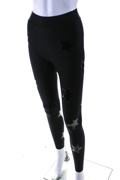 Ultracor Womens Stars Print Pull On Cropped Leggings Black Size Extra Small
