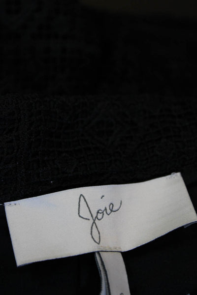 Joie Womens Textured Geometric Print 2 Pocket Hook Closure Shorts Black Size S