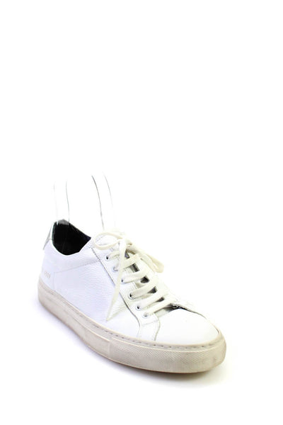 Woman by Common Projects Womens Leather Round Toe Low Top Sneakers White Size 6