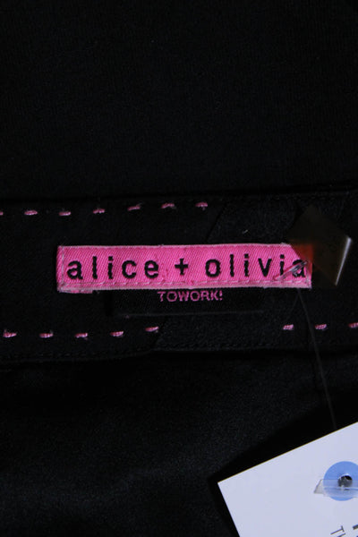 Alice + Olivia Womens Darted Back Zip Slip-On Straight Midi Skirt Black Size 6